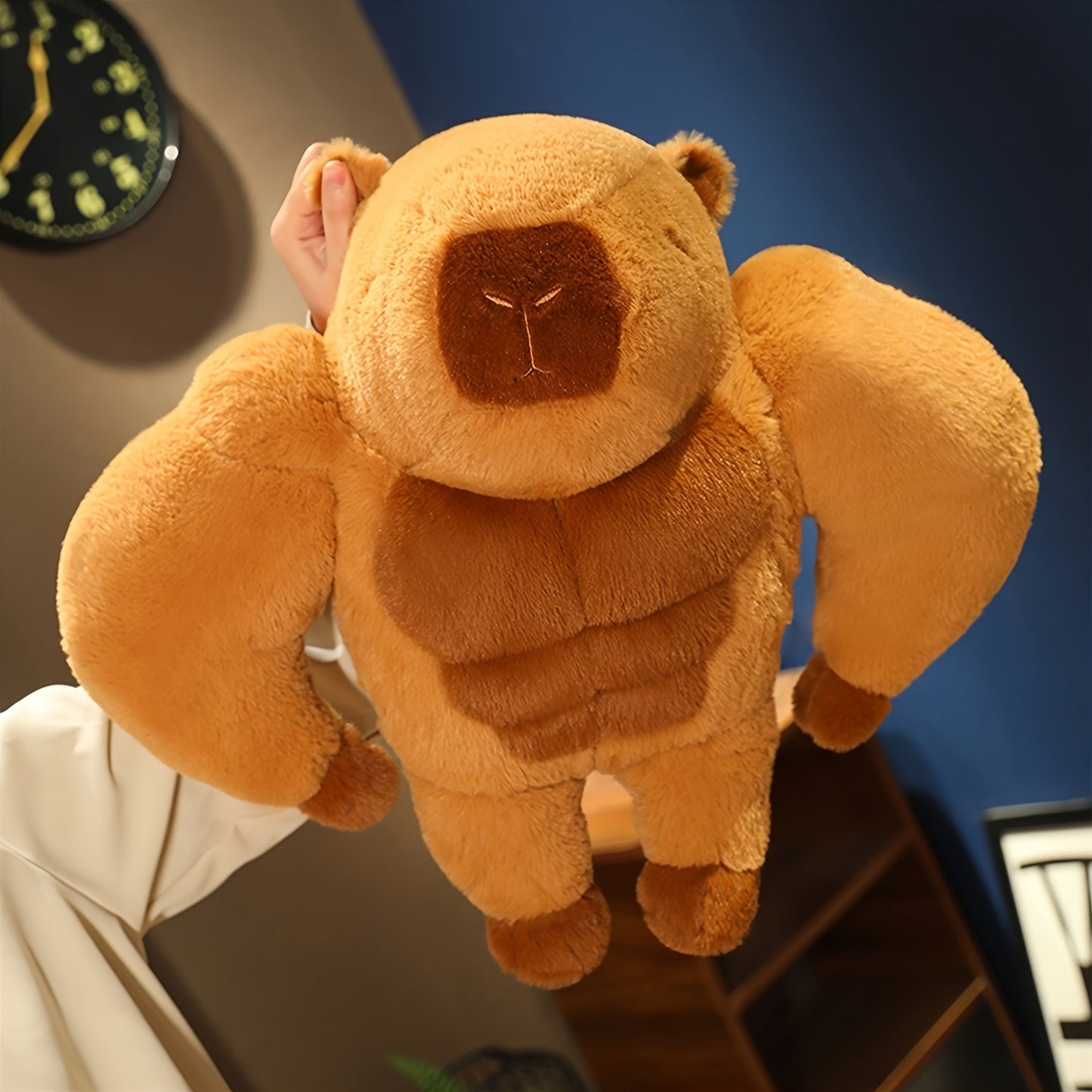 Soft Cuddly Dark Brown Polyester Fiber Plush Pillow - Cute Capybara Kawaii Plush Toy Animal - Birthday Gift