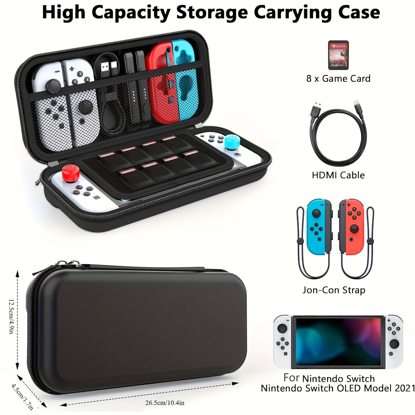[Switch Storage Case] Waterproof, Shockproof, Dustproof Storage Case for Switch | for All Game Cards, Cables, Earphones, Etc. and Easy to Carry