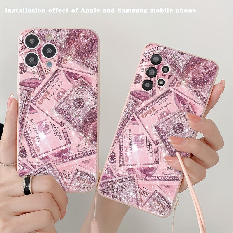 A Soft Silicone Anti-Drop Phone Case in a Pink Anime Print Design, Compatible with Apple Series 11, 12, 13, 14, 15, 16 Pro Max And Samsung Series A05, A15, A25, A35, A55, S23, S24 Ultra.