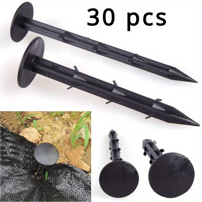 30pcs Durable Plastic Garden Stakes for Securing Sunshade Netting, Weed Barrier Fabric, and Lawn Covers – Ideal for Orchards, Farms, and Greenhouses, Farmland Accessories | Pointed End Stakes | Durable Plastic Stakes, Garde