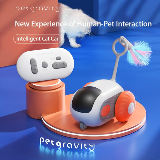 Remote Control/ Autopilot Dual-mode Teasing Cat Toy Electric Car, Teasing Cat Stick, Pet Supplies