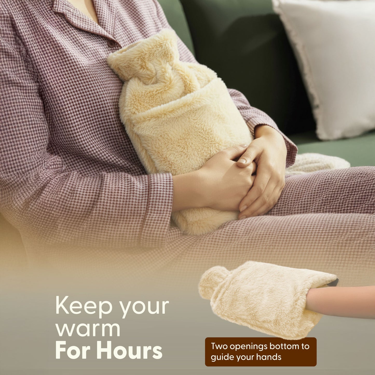 Cosy Hot Water Bottle with Plush Cover