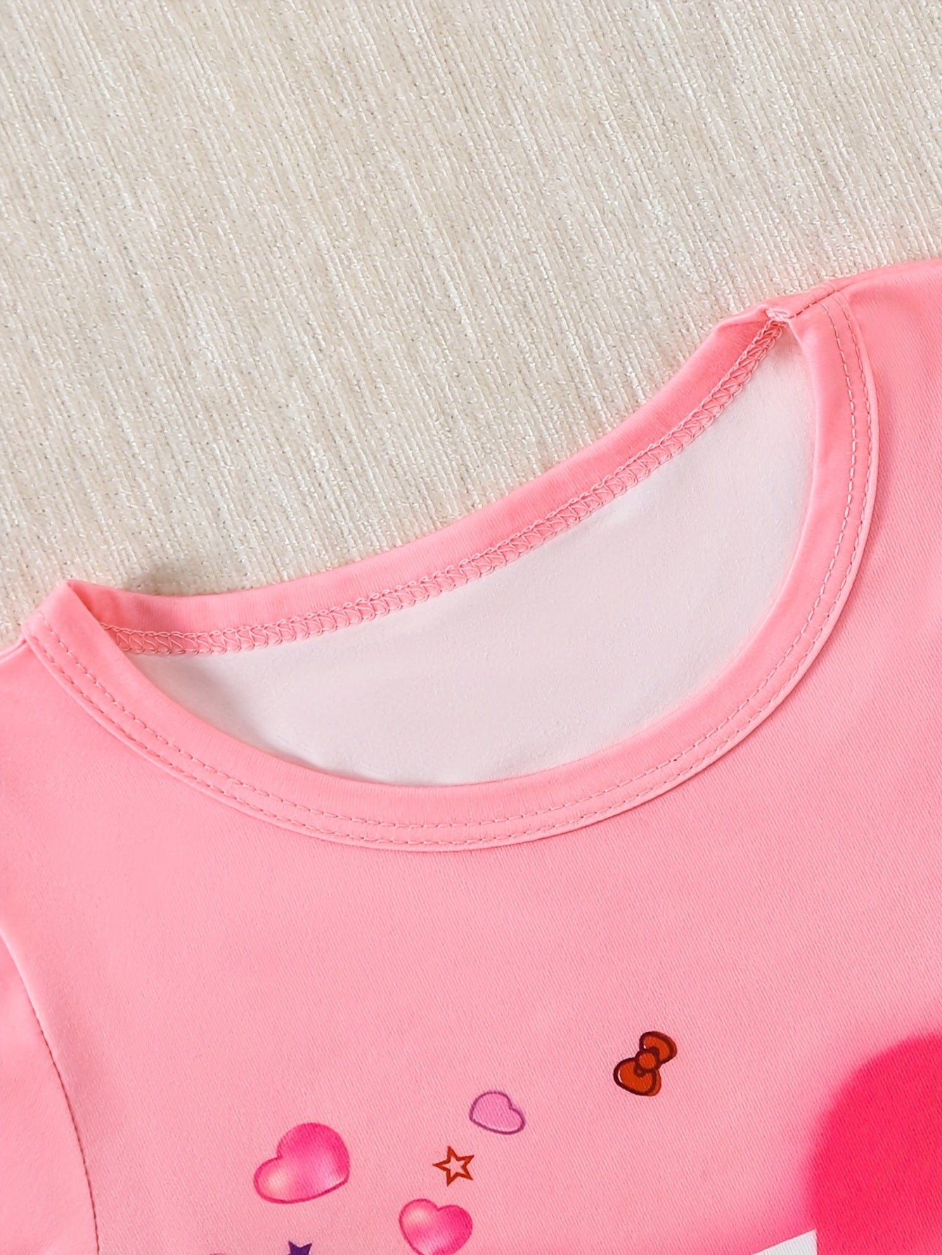 Sanrio for hello kitty Girls' Pajama Set - Cute Cartoon Print Long Sleeve Top & Full Print Slim Fit Pants, Soft Stretchy Fabric, Round Neck, Spring/Fall Gift for Kids, for Hello Kitty Pajamas, Kids Sleepwear, Playful Kids Att