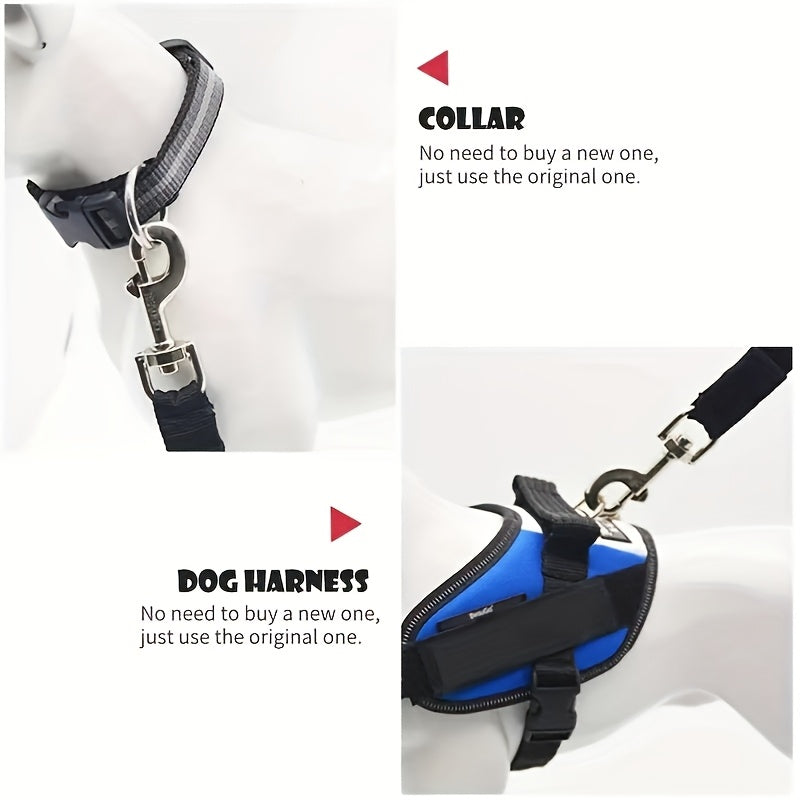 Secure Your Pet in the Car with This Adjustable Harness & Seat Belt Lead Leash!