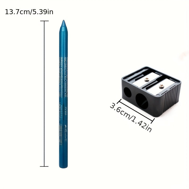 12 Eyeliner Pens With Pencil Sharpener Set 2 In 1 Color Makeup Eyeliner Pen Eye Shadow Waterproof And Sweat Resistant Durable Valentines Day Gifts