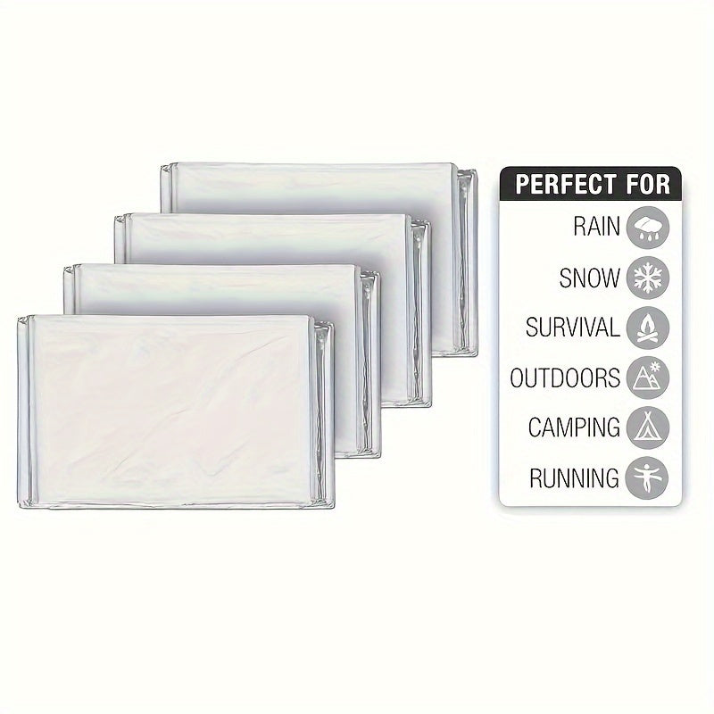 90% Heat Retention Thermal Blankets - Ultimate Survival Kit: 10-Pack, 52"" X 82"" - Essential Outdoor Gear