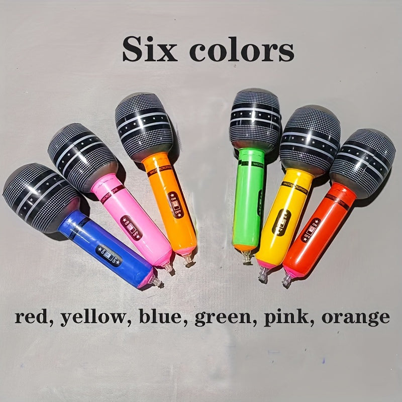 [12pcs Inflatable Microphone] 12pcs Inflatable Microphone Covers | Modern Style, No Electricity Required, No Feathers | for Christmas, Halloween, Hanukkah, Thanksgiving, Birthday Party and Music Festival Celebrations