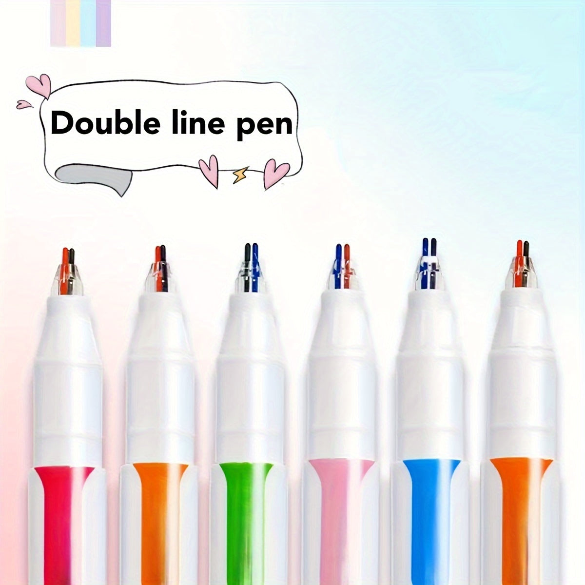 6pcs Dual-Tip Colorful Marker Pens