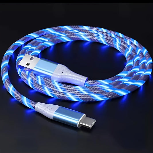 LED USB-A to Type-C Fast Charging Cable