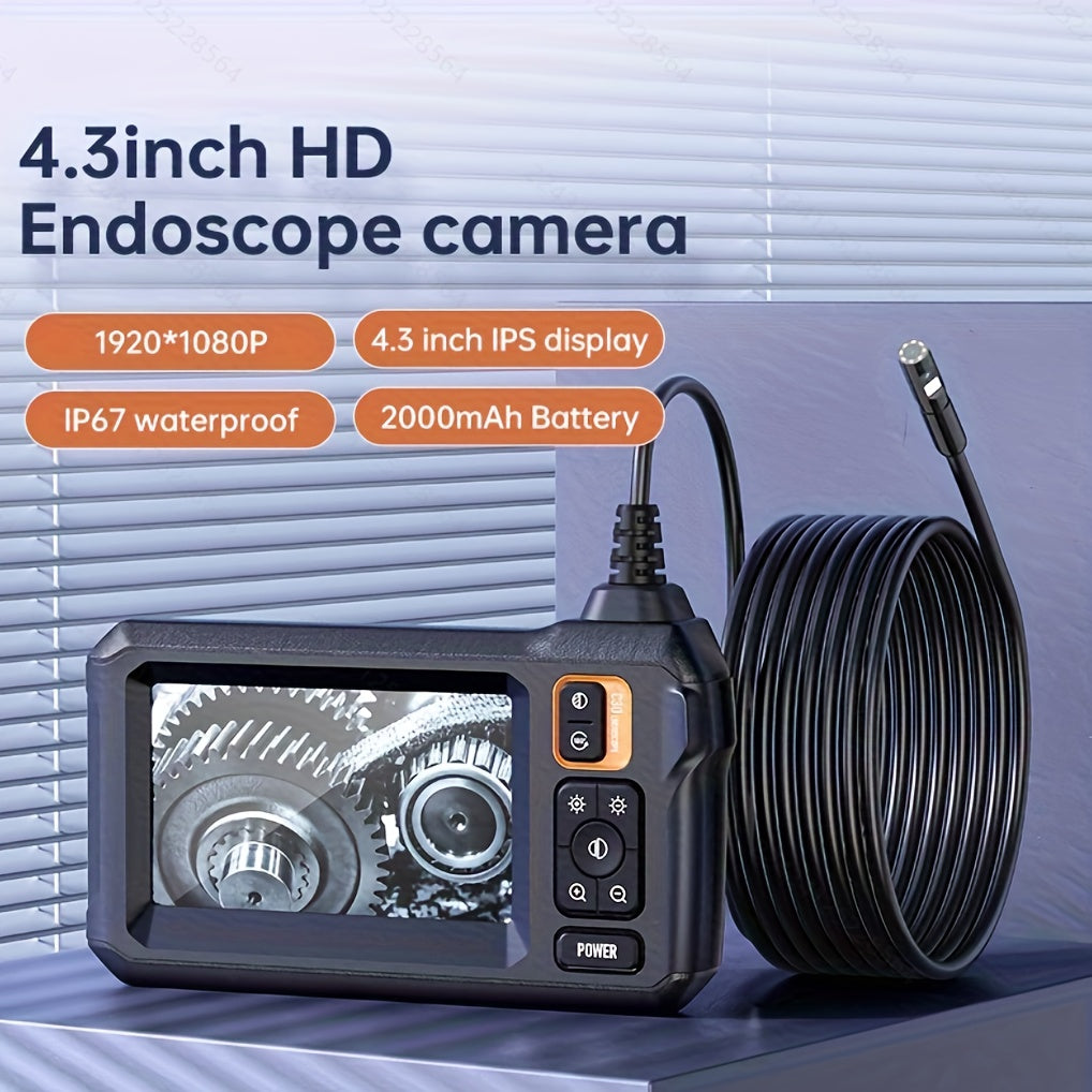 4.3in LCD Screen Industrial Endoscope 8mm Dual/ Single Lens, Endoscope Camera, Auto Repair Plumbing House Auxiliary,
