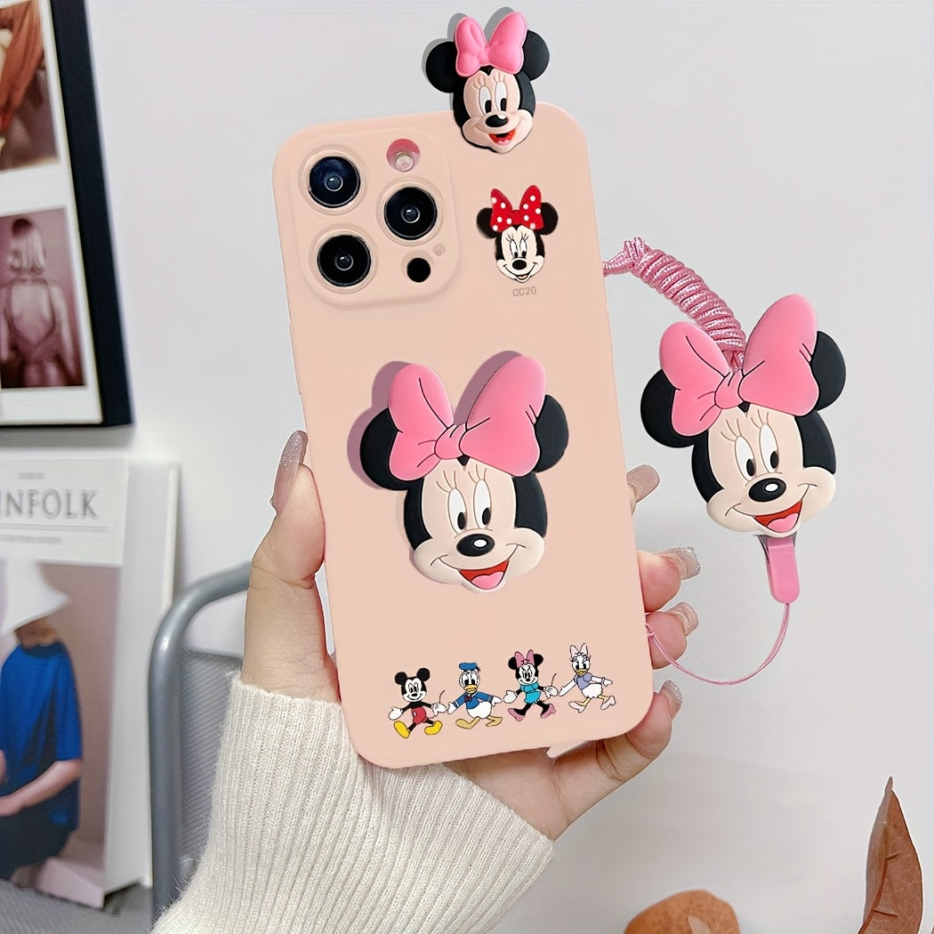 Cute Mickey Case Mickey And Minnie 3D Cartoon Silicone Soft Case | Authorized, Suitable for Iphone Models 7/8/7P/8P/X/Xs/Xr/11/12/13/14/15/16/Pro/Promax, A Stylish Phone Case Perfect for Selfies, Great Christmas And New Yea