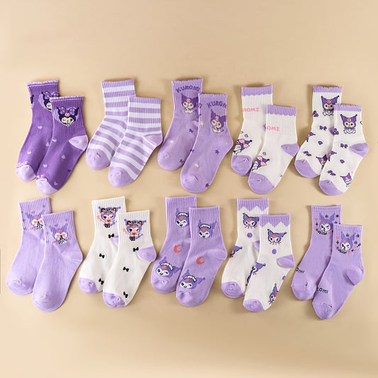 10 Pairs Sanrio for kuromi Girls' Crew Socks