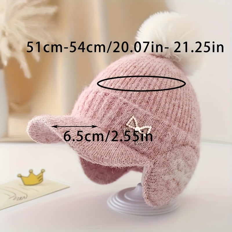 New Small Fragrant Pearl Butterfly Knot Hat for Autumn And Winter