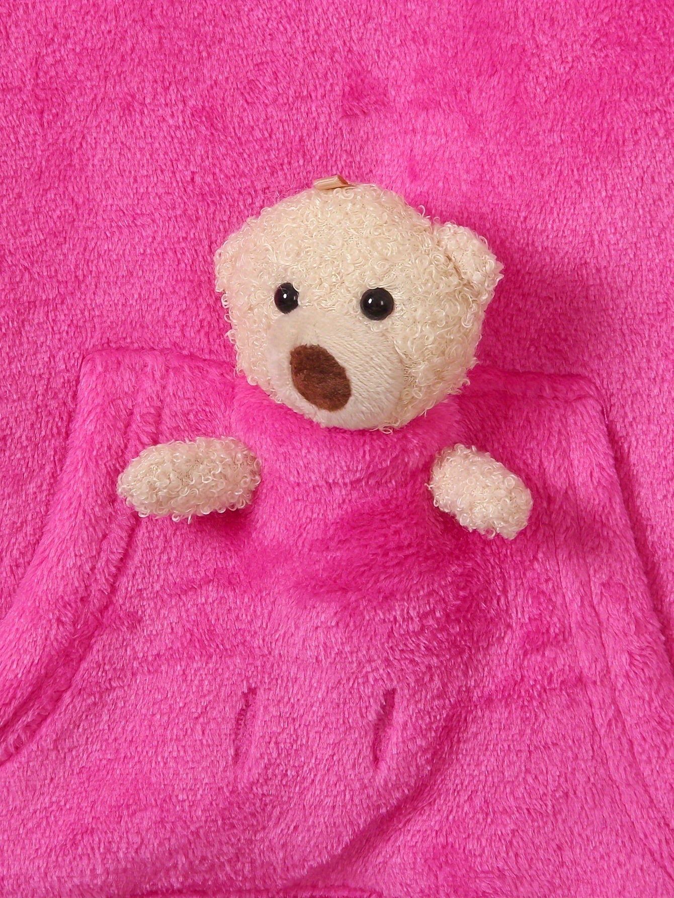 Girls' Fashion Solid Color Hooded Pocket Bear Double