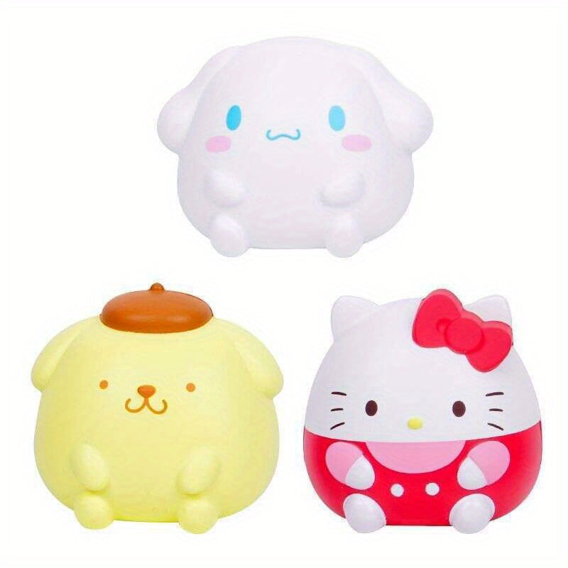 Sanrio Kawaii Melody Decompression Black Beauty Cinnamoroll Babycinnamoroll Squishy Cartoon Hand Pinch Toy, Hot Plastic Polyurethane Material, Mixed Colors, Healing Gift for Ages 14+