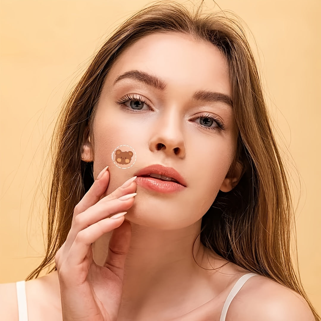 60pcs Acne Patches Designed to Conceal Blemishes And Imperfections, Featuring Adorable Bear Designs, Perfect As Holiday Gifts.