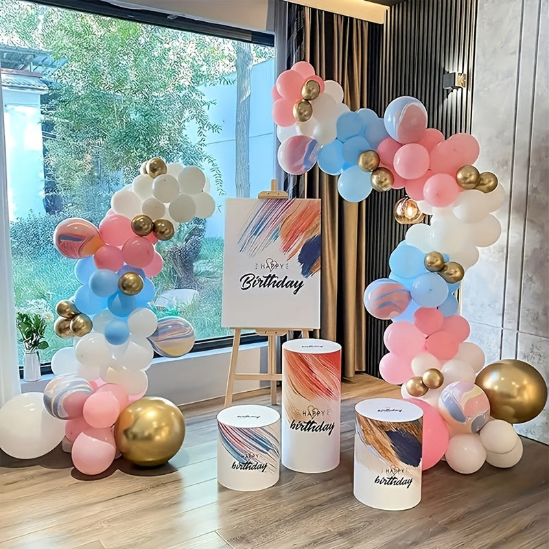 [Versatile Balloon Arch] 1pc Versatile Free-Bending Balloon Arch Kit | Easy to Install, Durable & Reusable Plastic Flower Backdrop with Water Base for Weddings, Engagements, Birthdays, Holidays & More - 4.9ft/8.2ft, Flower De
