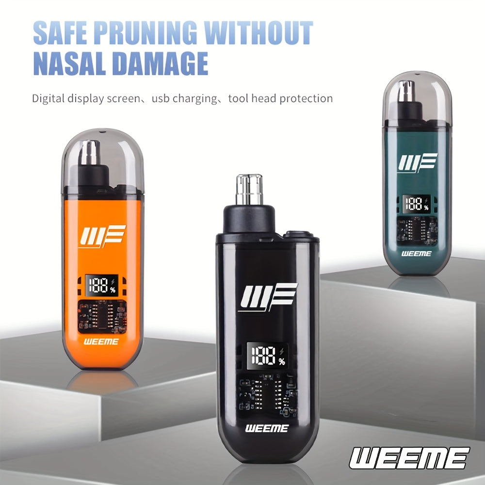 WEEME Men'S USB-Powered Ear & Nose Hair Trimmer with LCD Display.