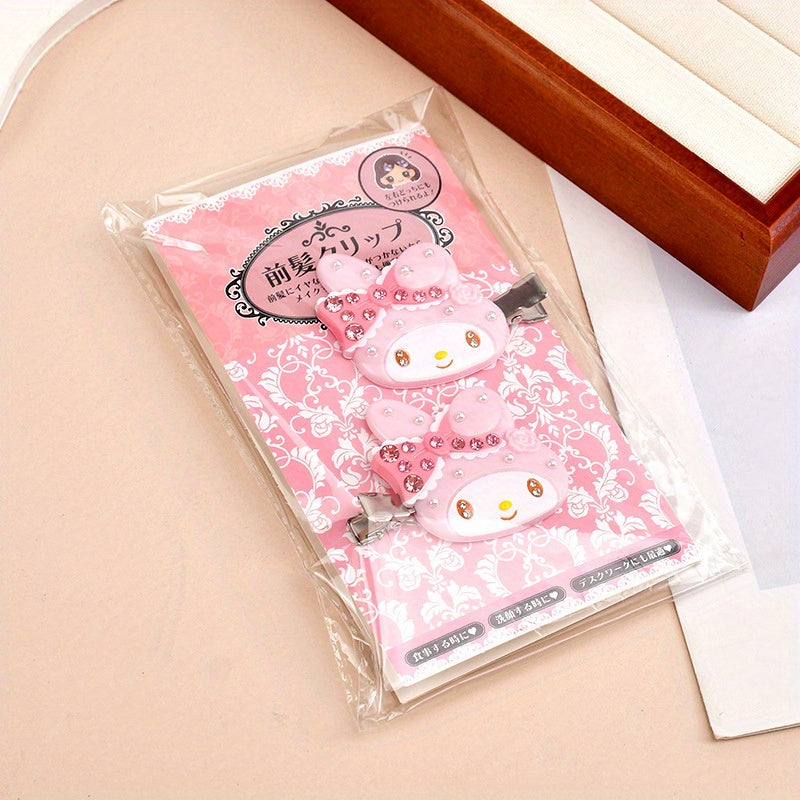 KT Cat Hairpin Bangs Side Clip Melody Cinnamon Dog Traceless Hairpin with Drill Hairpin