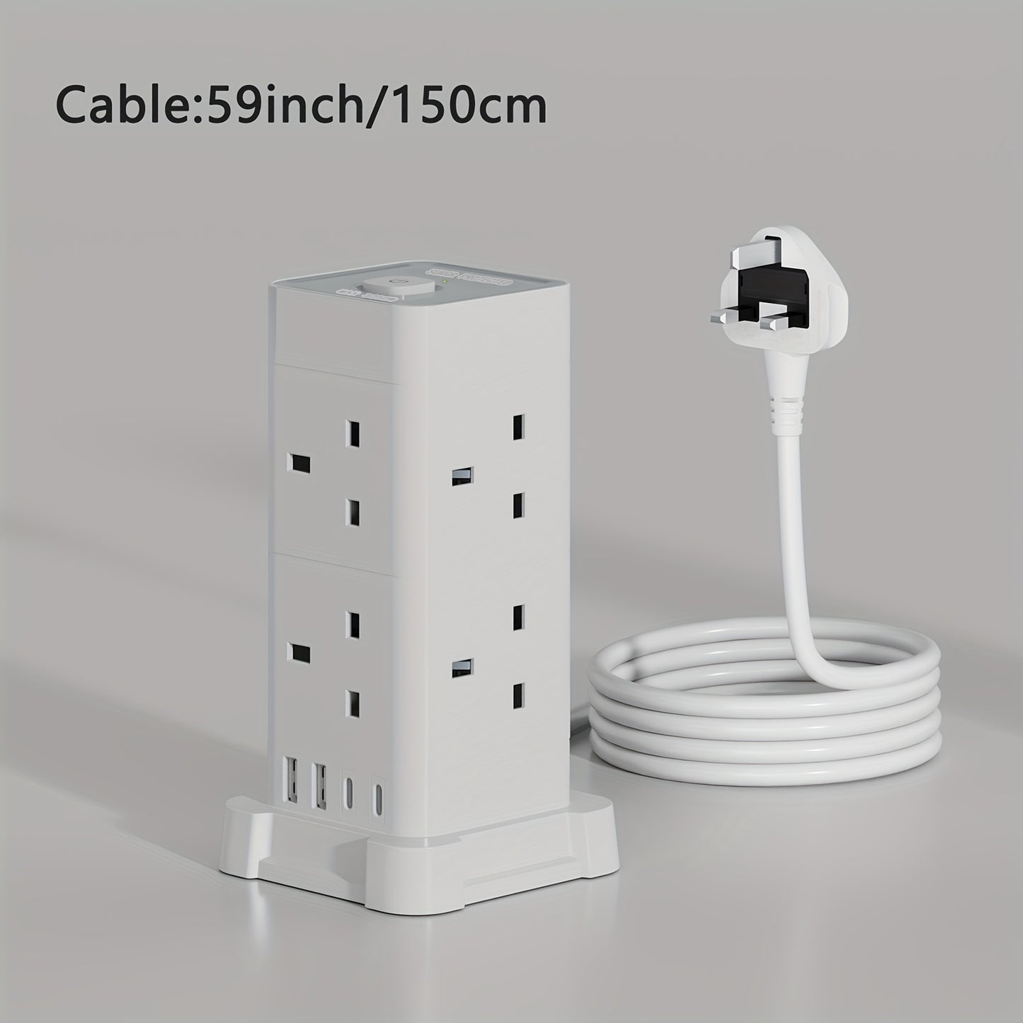 16-in-1 UK Power Strip Tower with USB