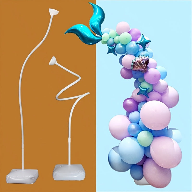 [Versatile Balloon Arch] 1pc Versatile Free-Bending Balloon Arch Kit | Easy to Install, Durable & Reusable Plastic Flower Backdrop with Water Base for Weddings, Engagements, Birthdays, Holidays & More - 4.9ft/8.2ft, Flower De