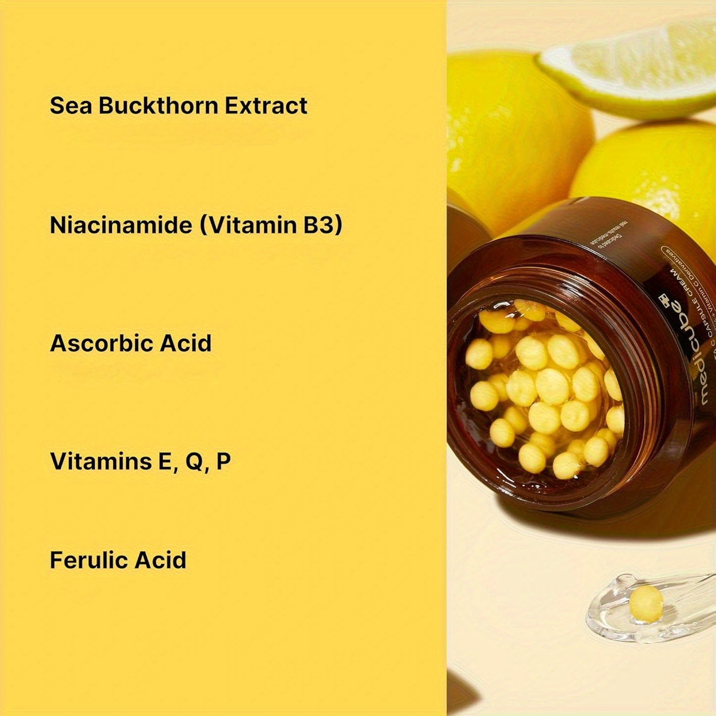 medicube Deep Vitamin C Golden Capsule Facial Moisturizer - Liposome Capsules Transparent Gel, Hydrating-Korean Light Beige Care 1.94oz