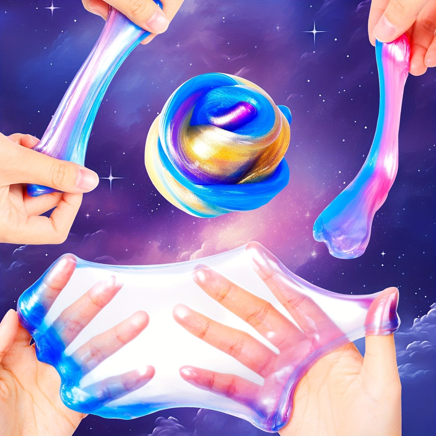 24pcs for Galaxy Slime Balls - Stretchy & Non-Sticky, Ideal for Classroom Rewards, Valentine's Day, Birthday Gifts, Easter Basket Fillers, Halloween & Christmas Stocking Stuffers - Multicolor