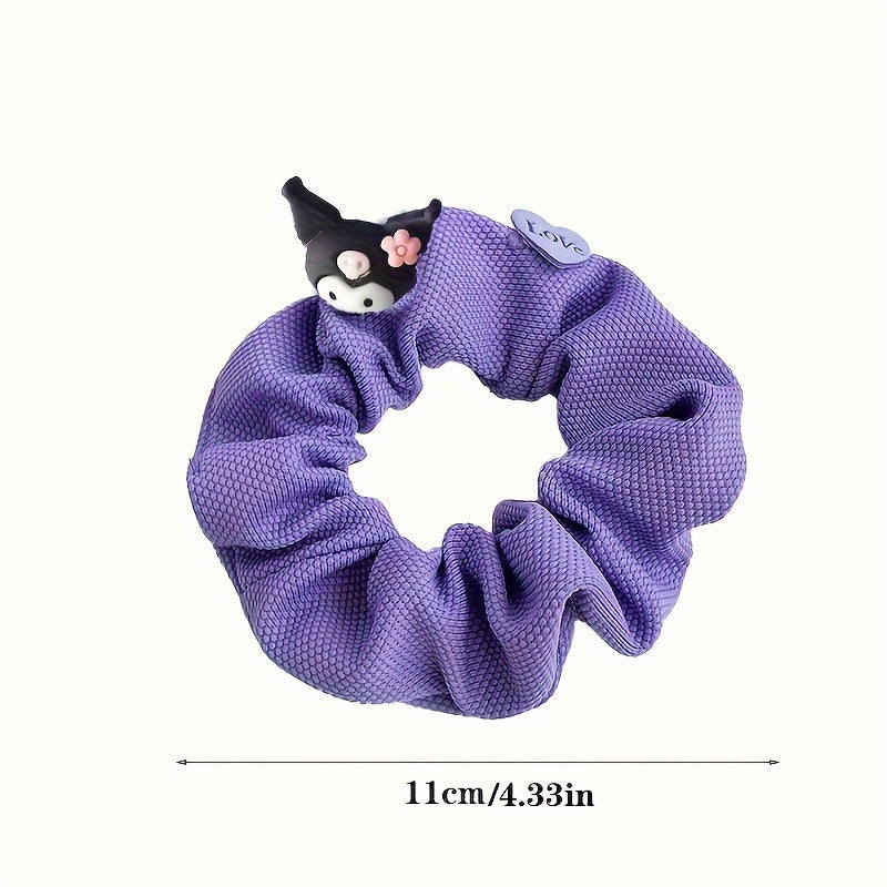 1 Set 4pcs Sanrio Cartoon for kuromi Hair Tie Decorative Hair Band, Non-Slip, for Women, Daily Use