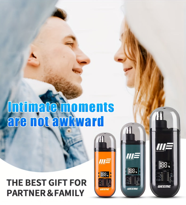 WEEME Men'S USB-Powered Ear & Nose Hair Trimmer with LCD Display.