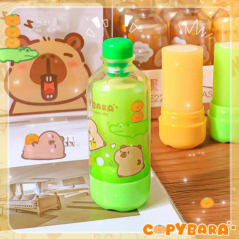 [Cute Bear Erasers] 3pcs Cute Bear-Themed Drink Bottle Erasers | High-Quality Thermoplastic Rubber, Vibrant Juice-Shaped Design, Random Color Selection, Perfect for Organizing and Cleaning Up Art Supplies