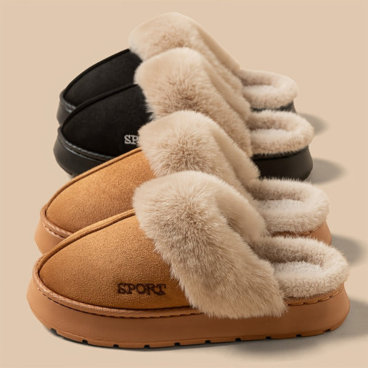 4 Colours to choose from Comfortable Women's Artificial Slippers - Soft EVA Sole, Plush Lining, Winter Indoor/ Outdoor Shoes.