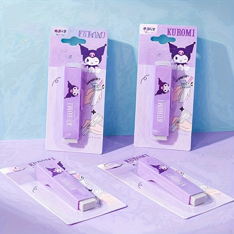 () Sanrio Kuromi Multi-function Push and Pull Rubber pencil sharpener Set