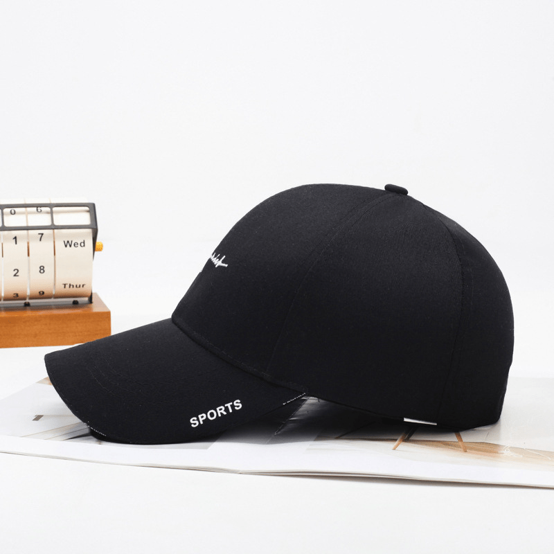 1pc Adjustable Snapback Baseball Cap - Black, Comfortable Fit for All Head Sizes, Stylish & Versatile, Polyester Material, Sports Cap|Sleek Black Cap|Adjustable Fit