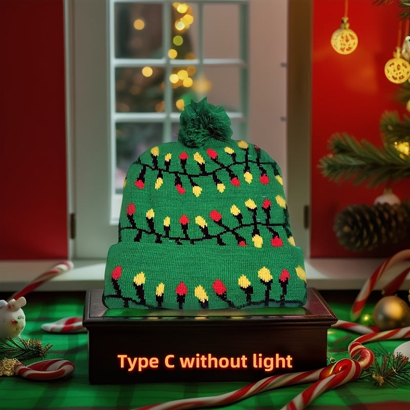 1pc Cartoon Jacquard Double-Layer Knitted Hat