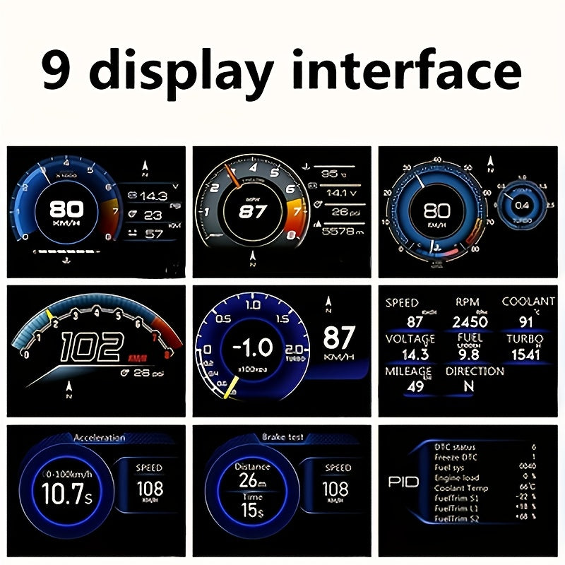 New OBD Smart Gauge Alarm Ambient Light Clear Trouble Code Speedometer OBD2 Gauge with Adjustable Bracket