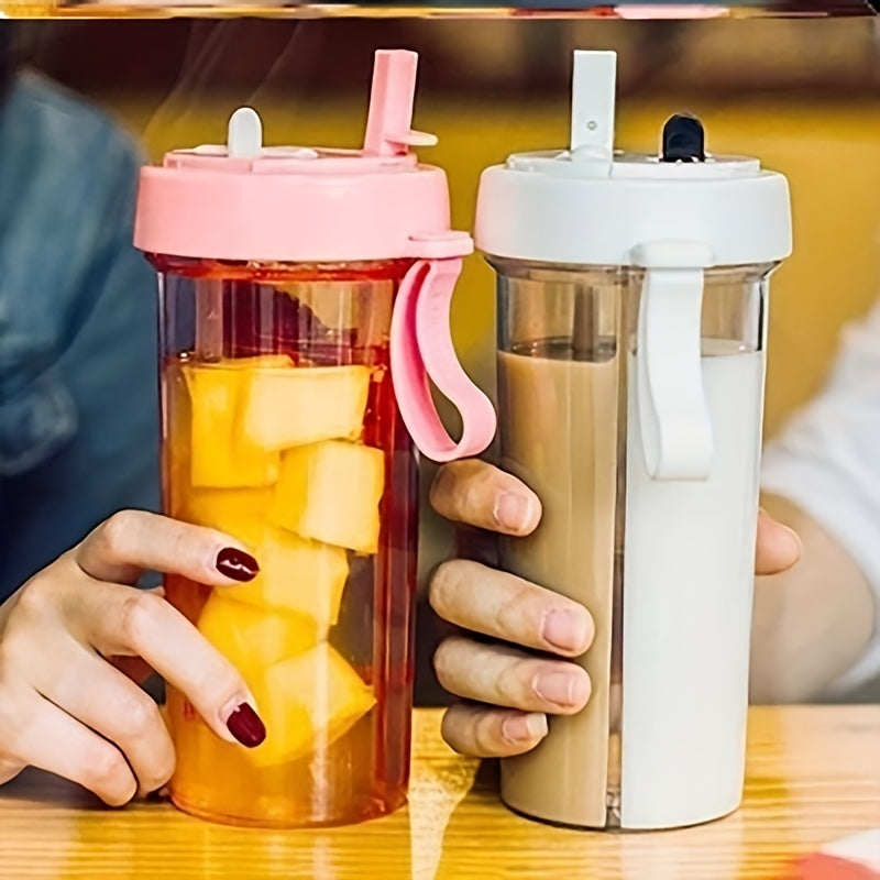 1pc 600ml/21.2oz 420ml/14.8oz Kawaii Double Water Bottles - Portable & Large Capacity - Perfect For Outdoor Activities & Sports