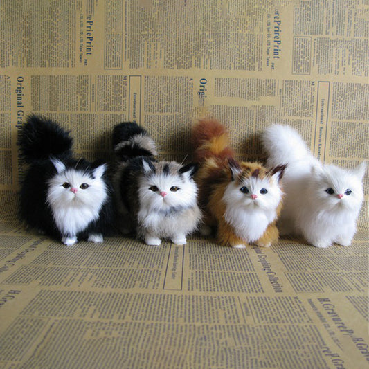 2D Flat, 1pc Realistic Soft Plush Cat Toy - Lifelike Stuffed Kitten with Black/White/Orange/White Variants, 11.94cm Compact Size, No Batteries Needed, Safe for Youngsters, Perfect Gift for Birthdays, Valentine’s Day & Home