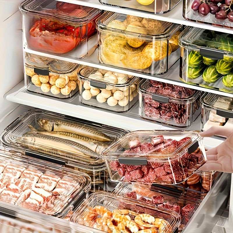 12pcs Stackable Containers 12pcs Stackable Refrigerator Storage Containers with Sealing Lid