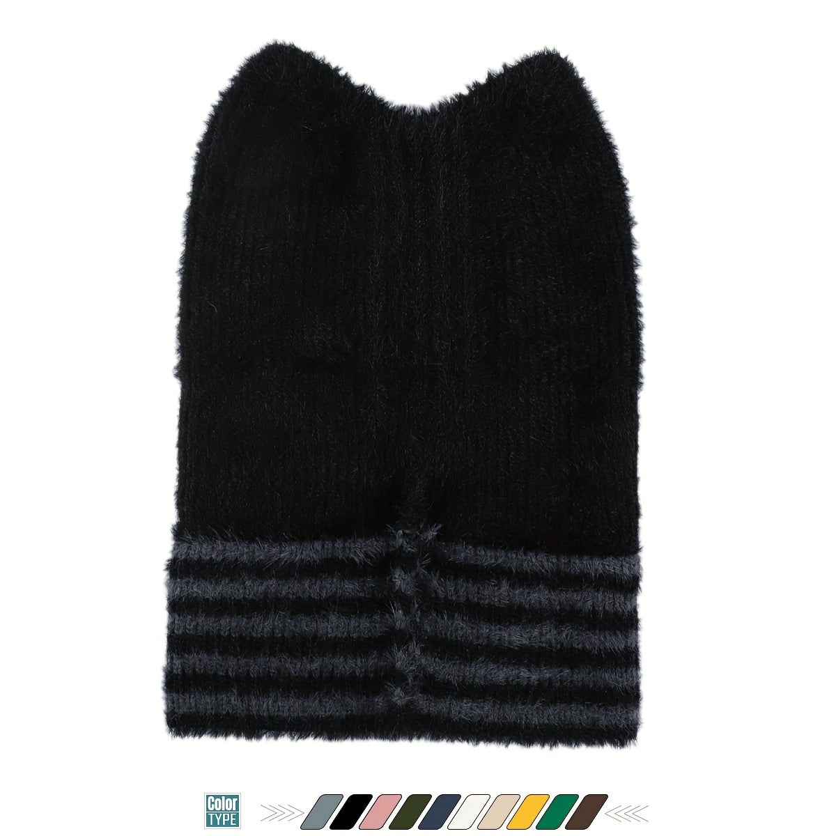 1pc Unisex Plush Cat Ear Beanie Hat with Faux