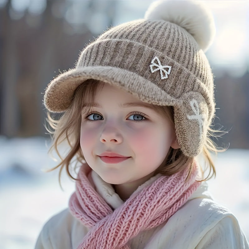 New Small Fragrant Pearl Butterfly Knot Hat for Autumn And Winter