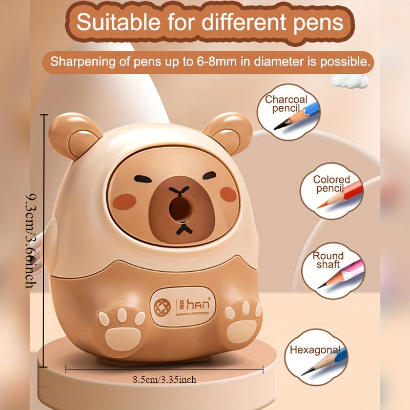 Creative Kawaii Capybara Pencil Sharpener | Stationery Item for School And Office | Measuring 80*80*100Mm, from Korea