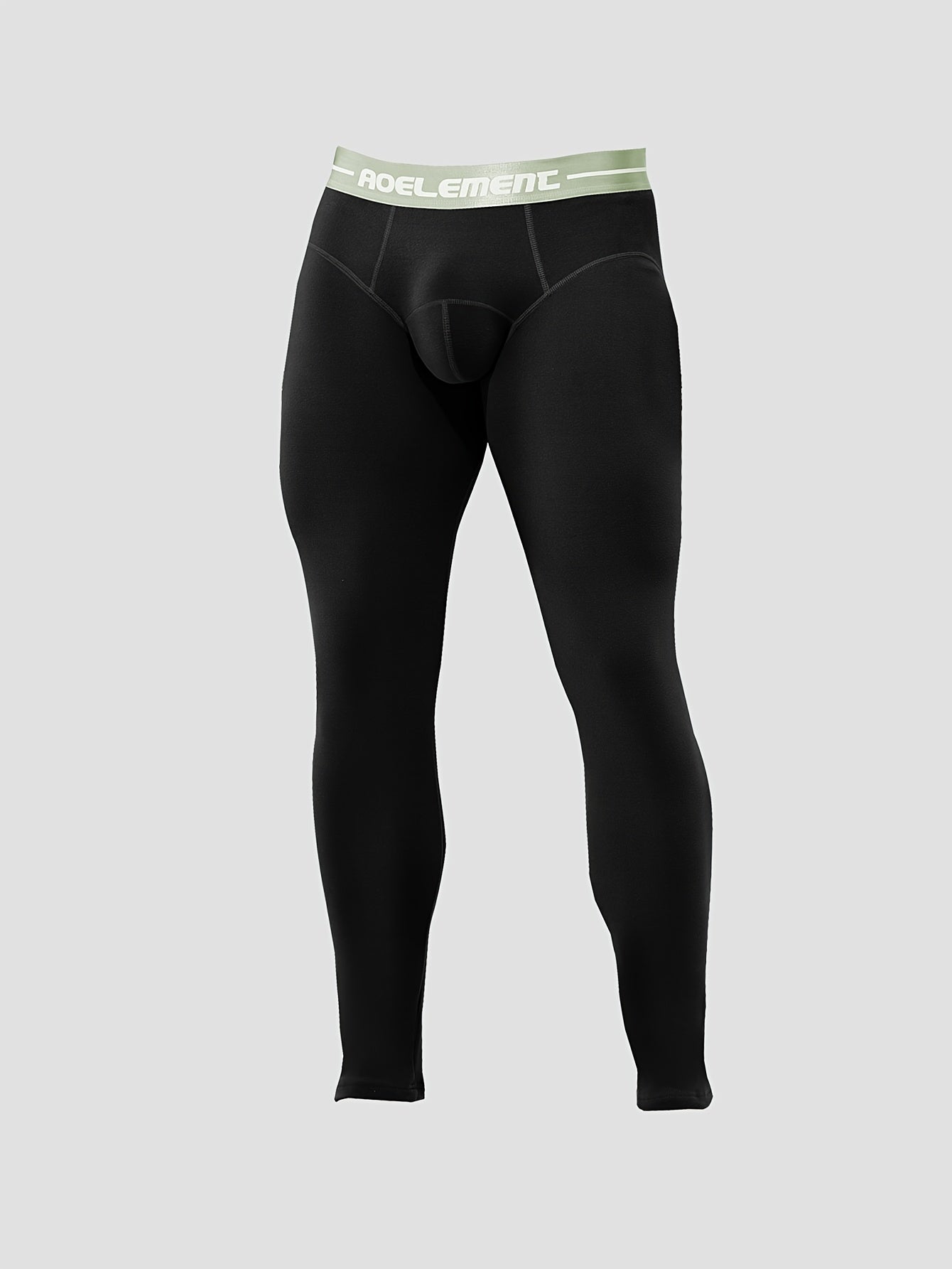 Men's Thermal Underwear Winter Warm Flocked Base Layer Pants - Heavy-Duty, All-Season & Elastic Fit for Cold Weather.