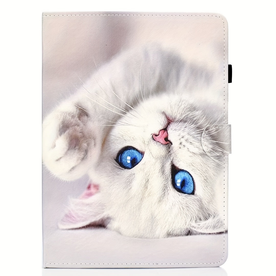 Faux Leather 10.1-Inch Universal Tablet Case - Magnetic Closure, Portable Folding Stand Folio for 9.6-10.5" Android/iOS/Windows Tablets - Card Reader Slot, Travel-Friendly