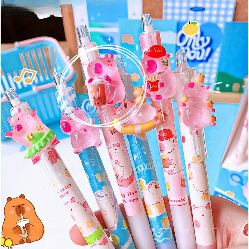 3/4pcs Capybara Summer Automatic Pencils 0.5mm Cute Moving Pencils Student Special Stationery Writing Pencils Automatic Pencils Random Style
