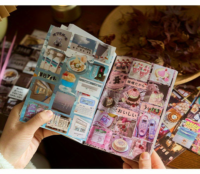 20 Japanese Ancient Cute ins Sticker Books- Glittering Memories Collection, DIY Scrapbook and Craft Accessories for Albums, Diaries, Phone Cases, Water Bottles, Guitars, Skateboards and Luggage, Scrapbook Stickers