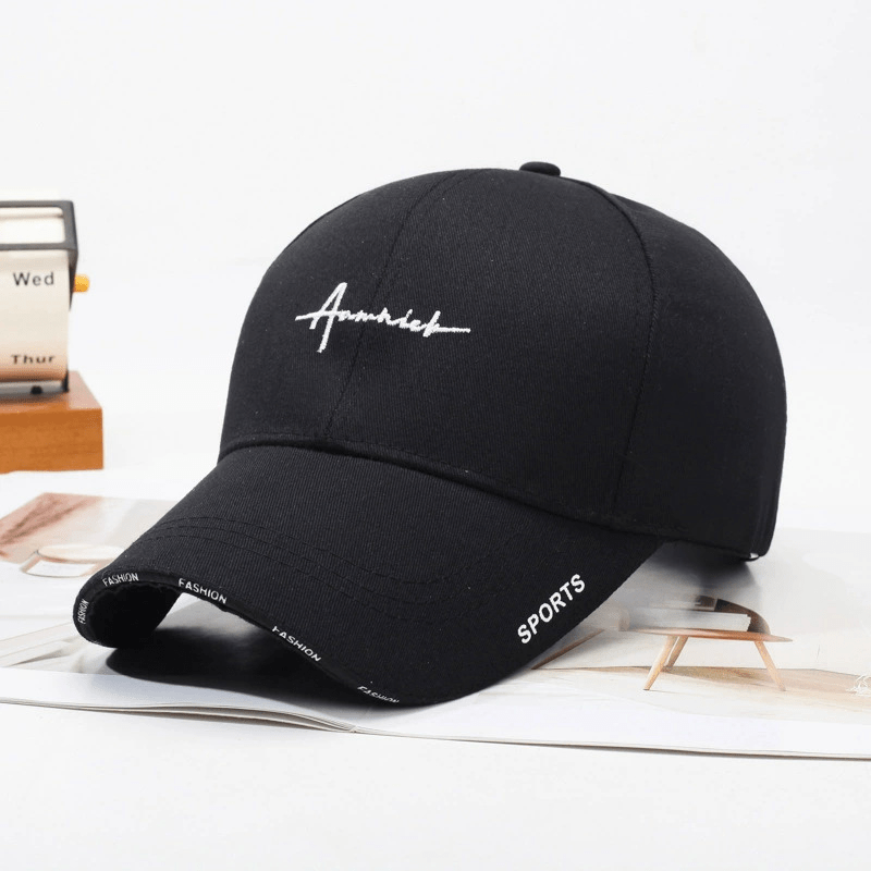 1pc Adjustable Snapback Baseball Cap - Black, Comfortable Fit for All Head Sizes, Stylish & Versatile, Polyester Material, Sports Cap|Sleek Black Cap|Adjustable Fit