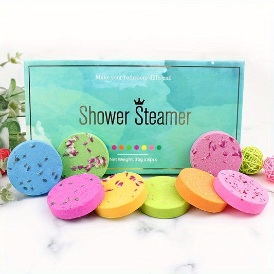 8-Pack Shower Steamers with Essential Oils,Bath Bombs,Self-Care,Gifts for Women And Men.