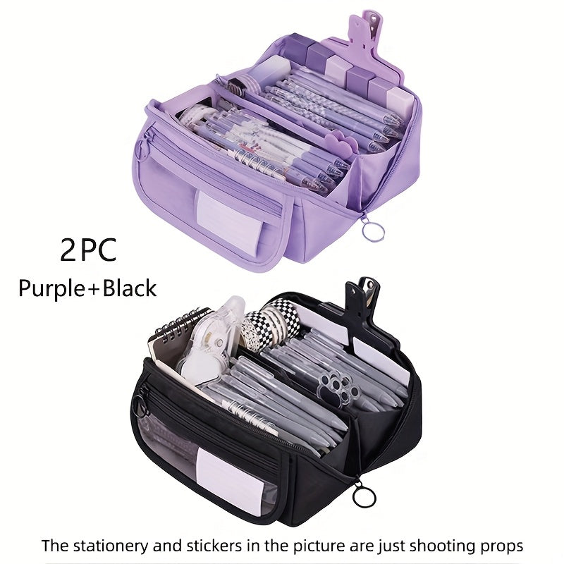 1/2pcs Large Creative Multi functional Pencil Box | New Desktop Organizing and Storage Stationery Box for Boys and Girls Office and Learning Portable Pencil Bag Learning Gift
