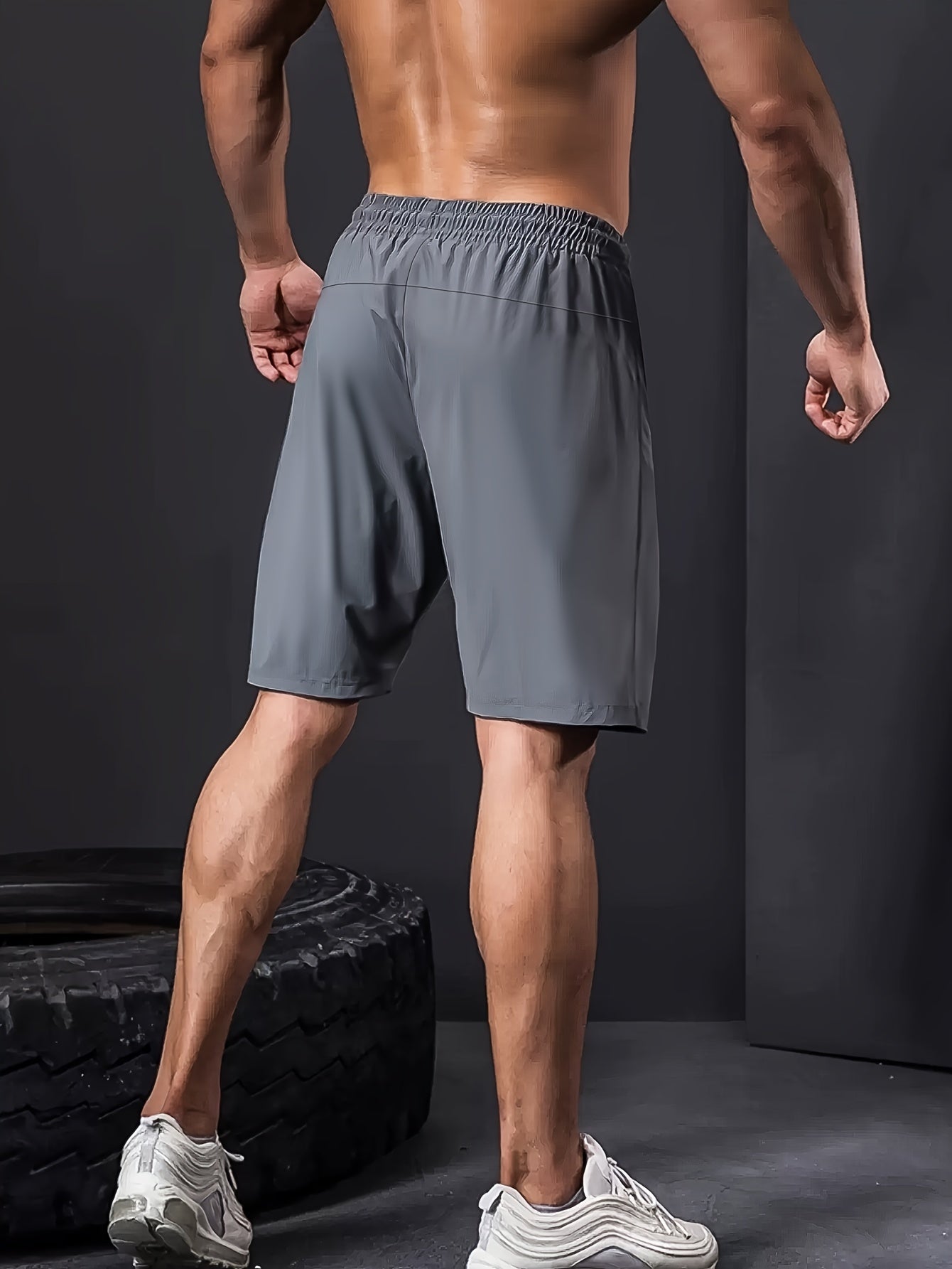 Men's Navy Drawstring Outdoor Shorts with Zippers