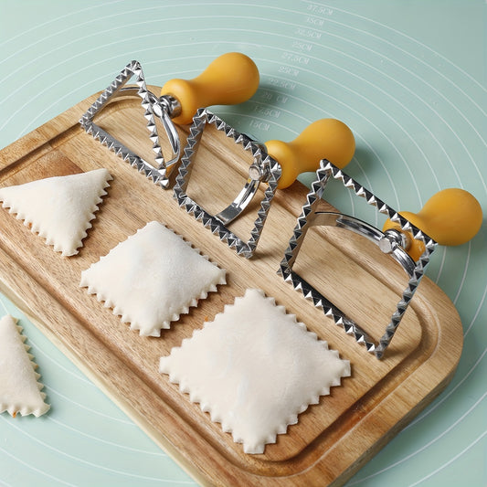 3pcs, Cookie Cutters With Handles, Pastry Cutters, Biscuit Molds, Dumpling Molds, Baking Tools, Kitchen Accessories
